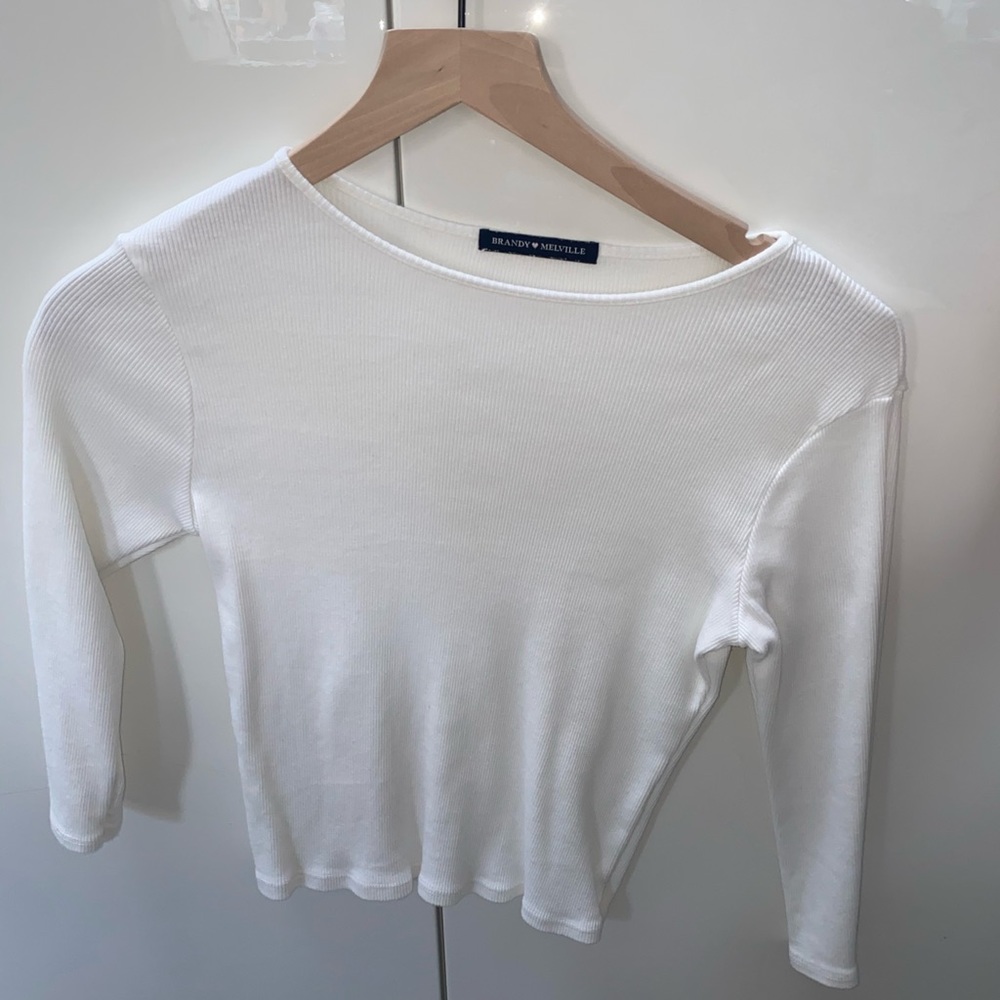 White Brandy Melville Long-Sleeved T-Shirt
